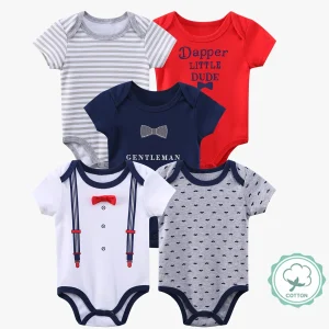 5pcs Baby Boys Bodysuits